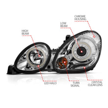 ANZO Projector Headlight Set W/Halo (1998-2005 GS300, GS400, GS430) - 121143