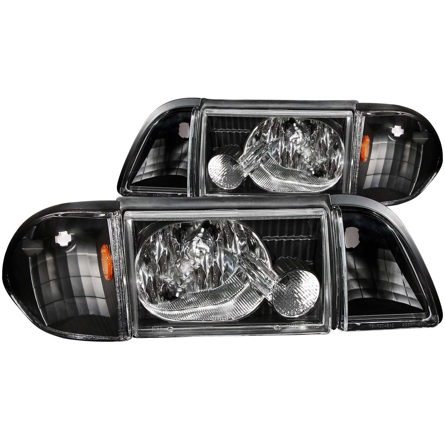 ANZO Crystal Headlight Set (1987-1993 Mustang) - 121192