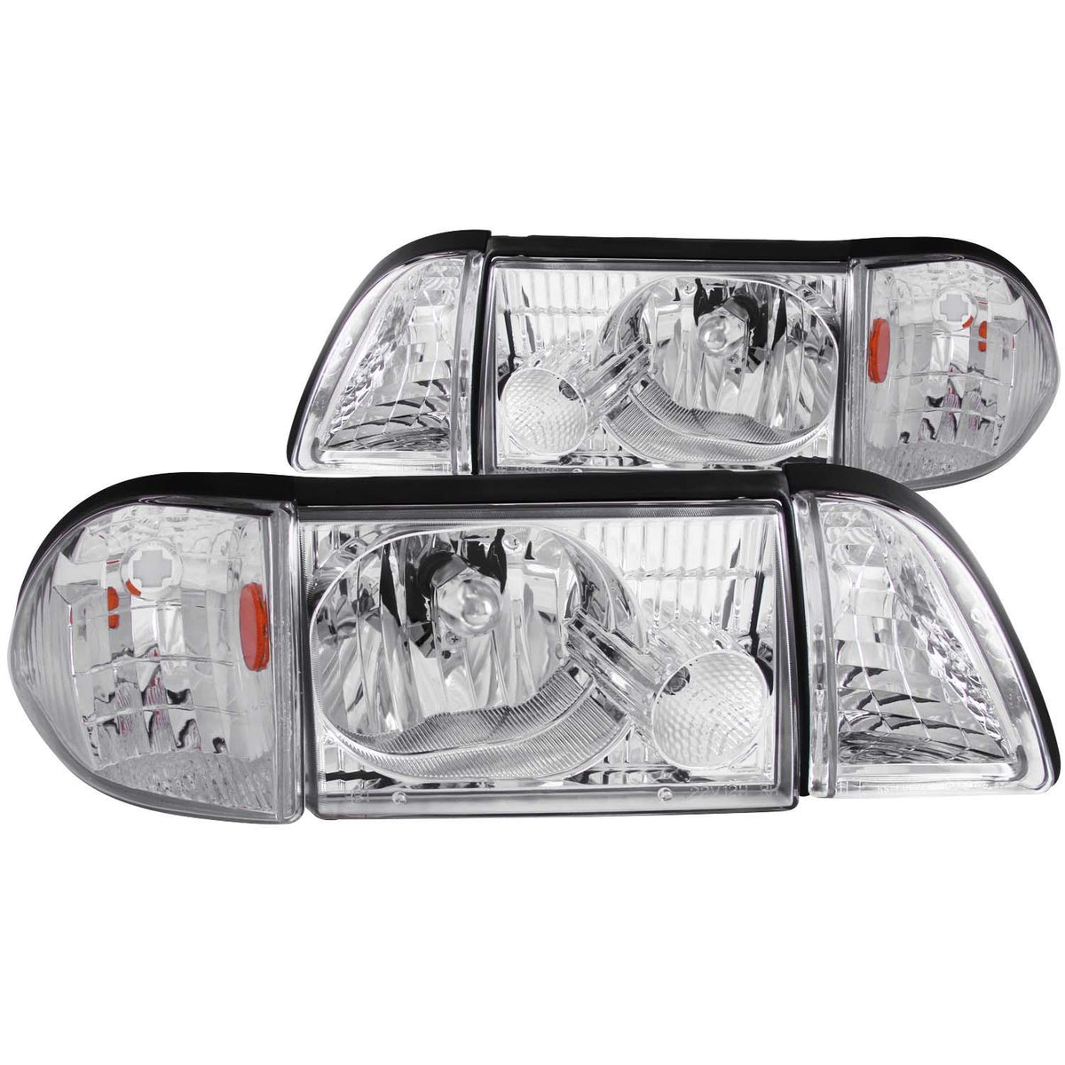 ANZO Crystal Headlight Set (1987-1993 Mustang) - 121195