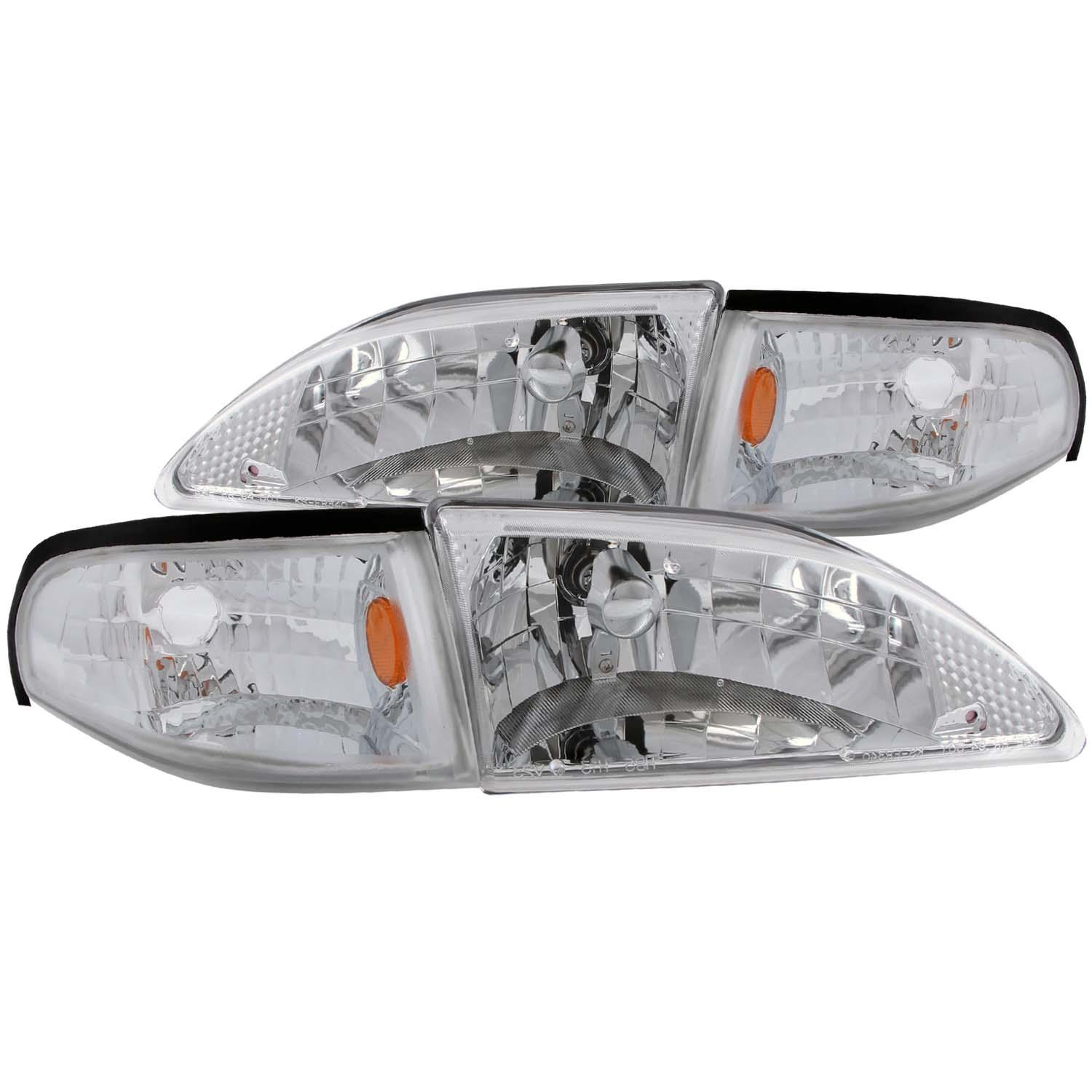 ANZO Crystal Headlight Set (1994-1998 Mustang) - 121262