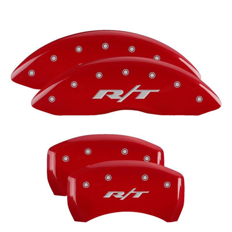 MGP Set Of 4: Red Finish, Silver Rt1 (Truck) (2011-2023 Dodge Challenger, Dodge Charger) - 12162SRT1RD