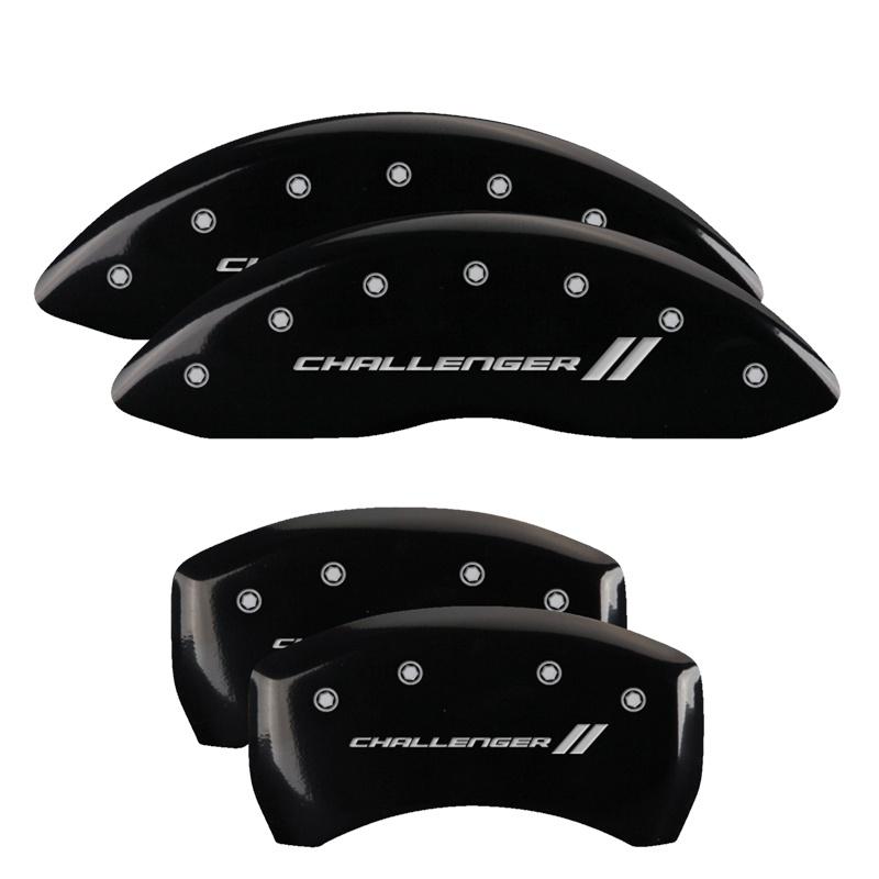 MGP Set Of 4: Black Finish, Silver Challenger Ll (2011-2023 Dodge Challenger, Dodge Charger) - 12181SCL1BK