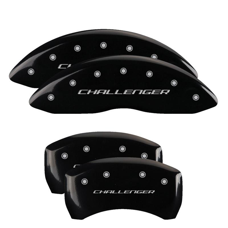 MGP Set Of 4: Black Finish, Silver Challenger (Block) (2011-2023 Dodge Challenger, Dodge Charger) - 12181SCLBBK