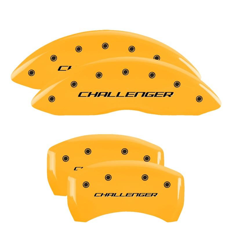 MGP Set Of 4: Yellow Finish, Black Challenger (Block) (2011-2023 Dodge Challenger, Dodge Charger) - 12181SCLBYL