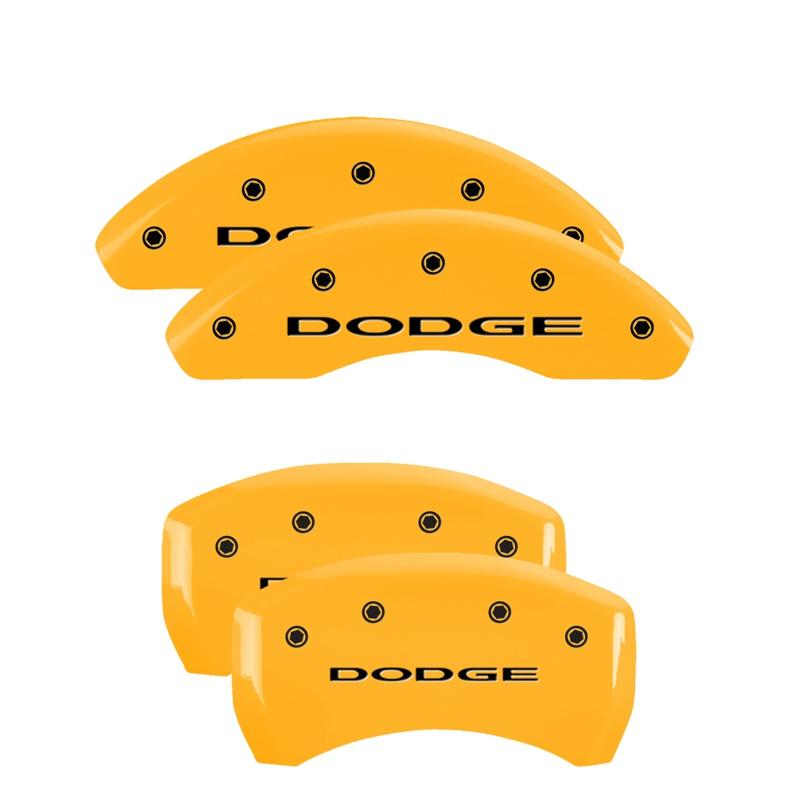 MGP Set Of 4: Yellow Finish, Black Dodge (No Stripes) (2013-2016 Dodge Dart) - 12199SDD4YL