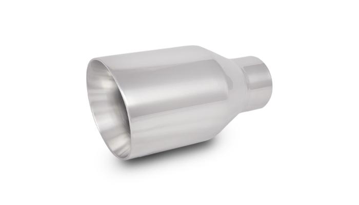 Vibrant Performance 3.5" Round Stainless Steel Tip (Double Wall, Angle Cut) - 1226