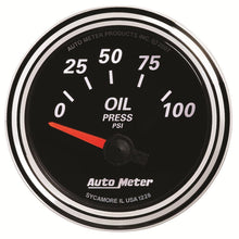 Auto Meter 2-1/16" OIL PRESSURE, 0-100 PSI, DESIGNER BLACK II - 1228