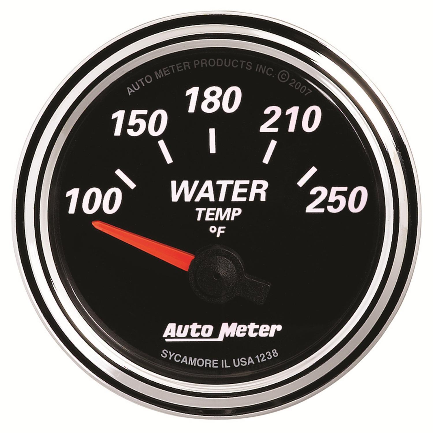 Auto Meter 2-1/16" WATER TEMPERATURE, 100-250 °F, DESIGNER BLACK II - 1238