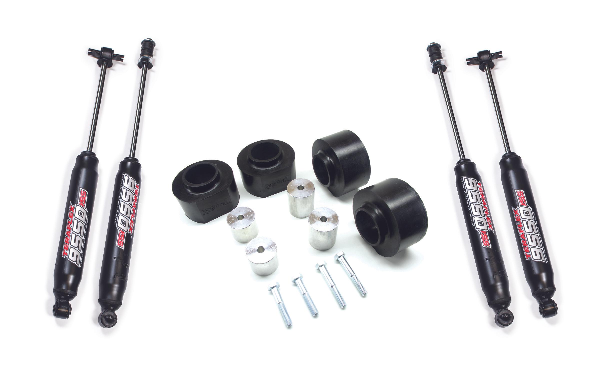 Teraflex 97-06 Jeep Wrangler TJ 2 Inch Performance Spacer Lift Kit & 9550 VSS Twin-Tube Shocks - 1245200