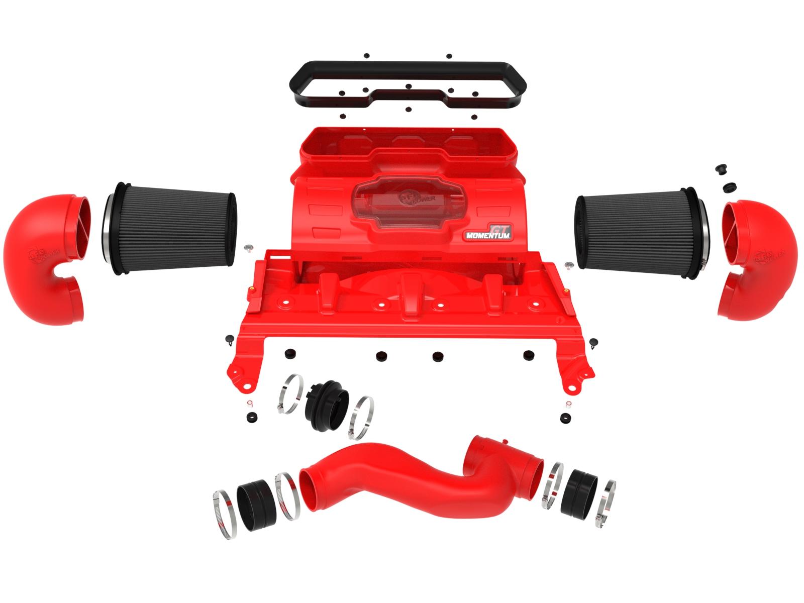 AFE Momentum GT Cold Air Intake System Red w/ Pro DRY S Filter RAM 1500 TRX 21-23 V8-6.2L (sc) - 50-70075KR
