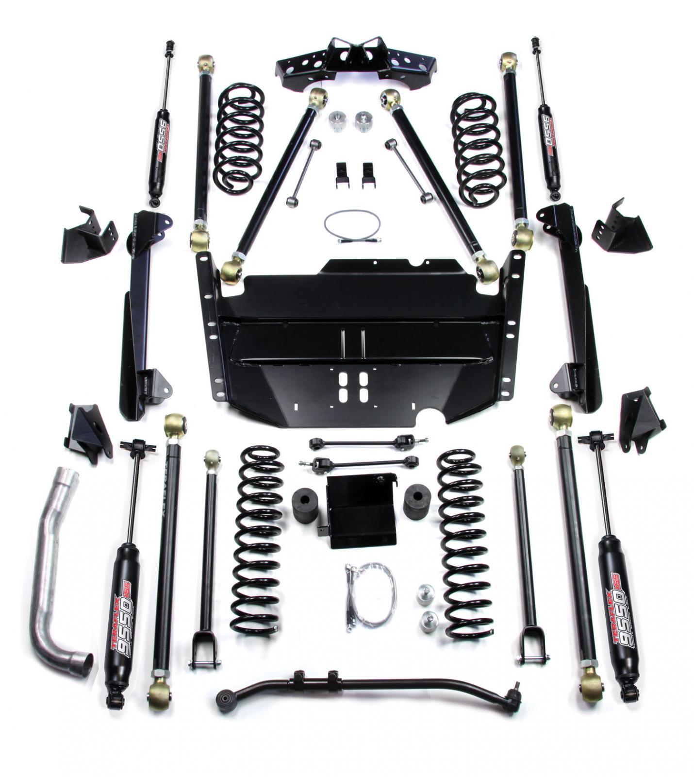 Teraflex 03-06 Wrangler TJ LWB 4 Inch Pro LCG Long Arm Suspension System & 9550 VSS Twin-Tube Shocks - 1249484