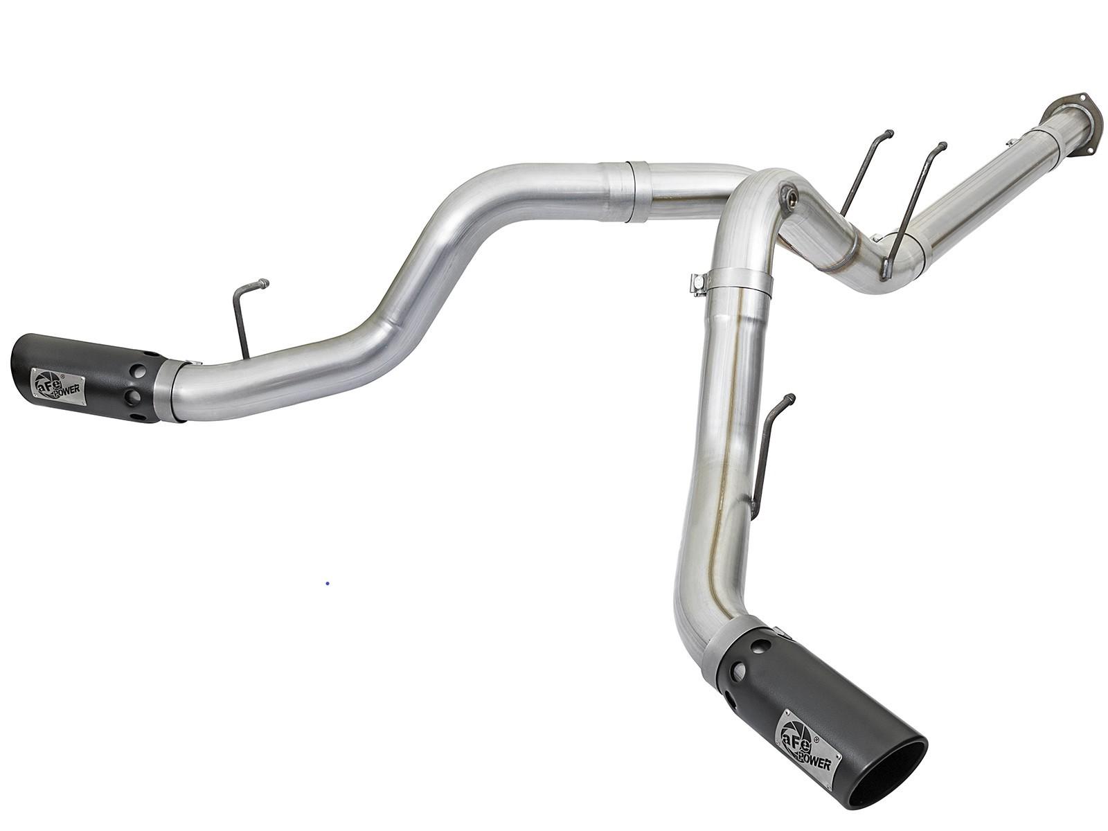 AFE ATLAS 4 IN Aluminized Steel DPF-Back Exhaust System w/Black Tip (2017-2021 F-250 Super Duty, F-350 Super Duty) - 49-03092-B