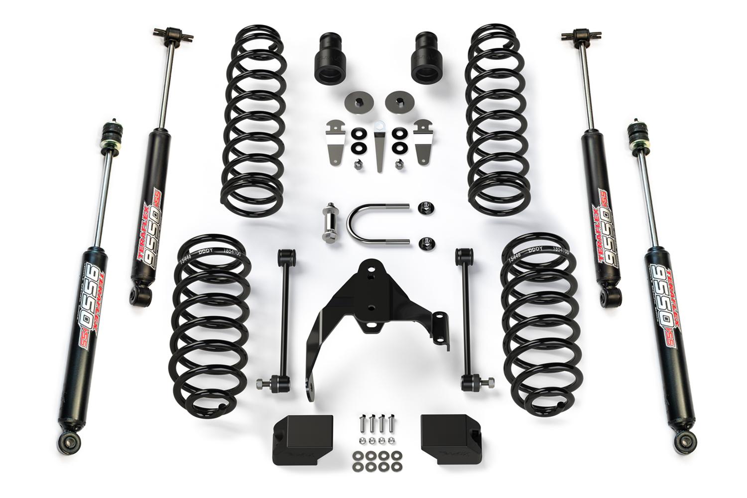 Teraflex 07-18 Wrangler JK 4 Door 2.5 Inch Coil Spring Base Lift Kit & 9550 VSS Twin-Tube Shocks - 1251000