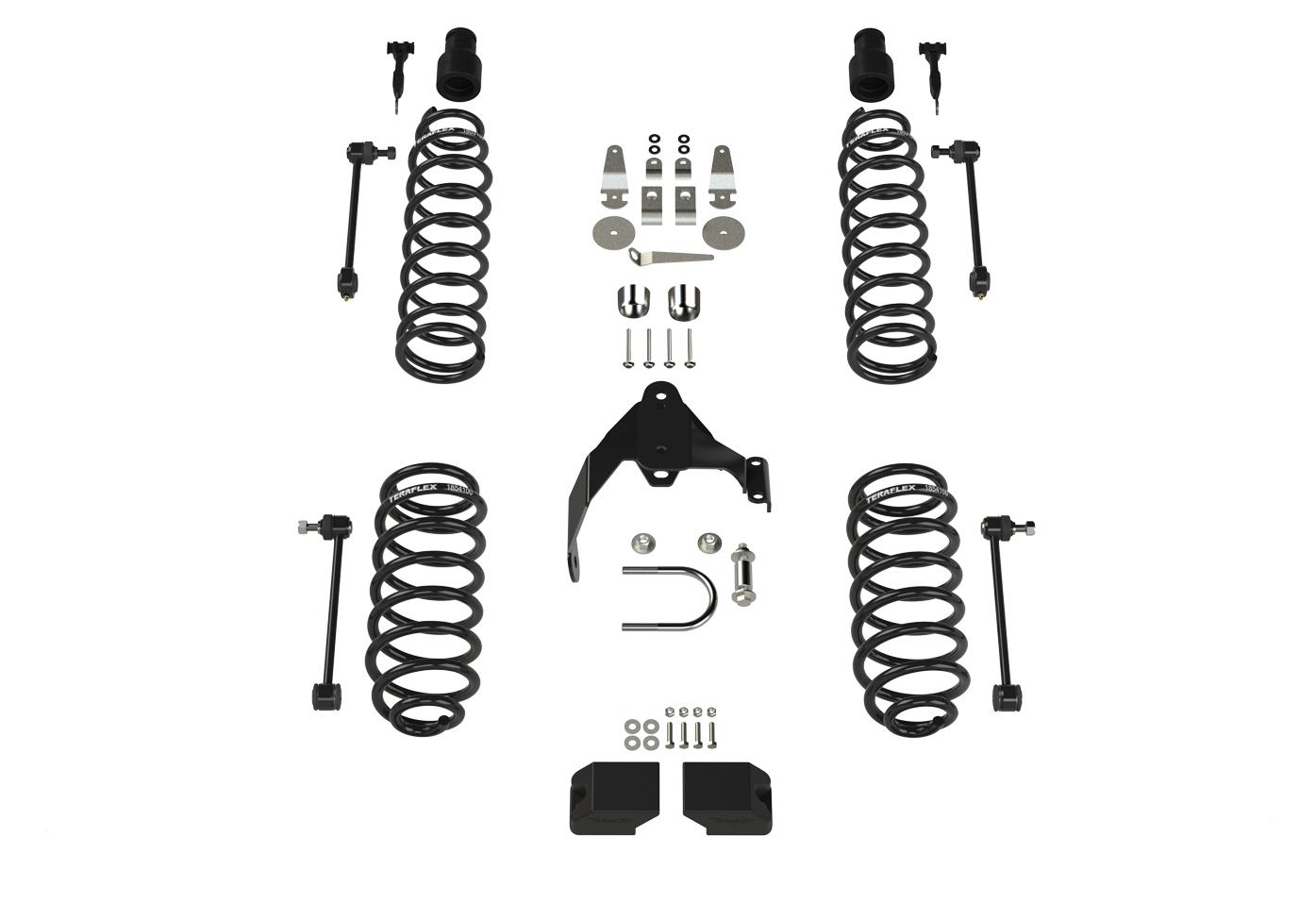 Teraflex 07-18 Wrangler JK 2 Door 3 Inch Coil Spring Base Lift Kit & 9550 VSS Twin-Tube Shocks - 1251202