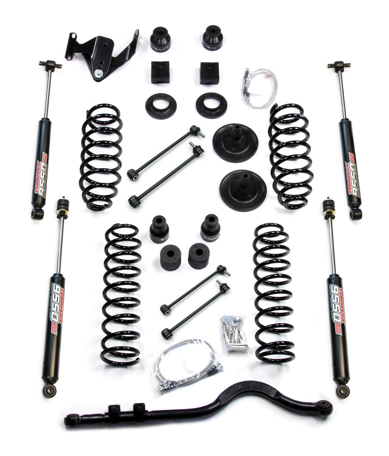 Teraflex 07-18 Wrangler JK 4 Door 4 Inch Coil Spring Base Lift Kit w/ Front Track Bar & 9550 VSS Twin-Tube - 1251400