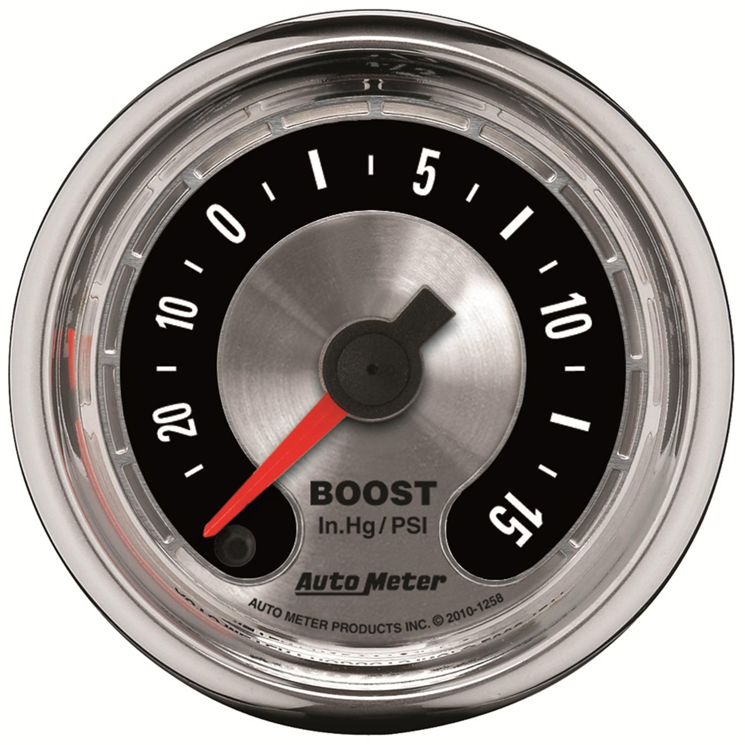 Auto Meter 2-1/16" BOOST/VACUUM, 30 IN HG/15 PSI, AMERICAN MUSCLE - 1258