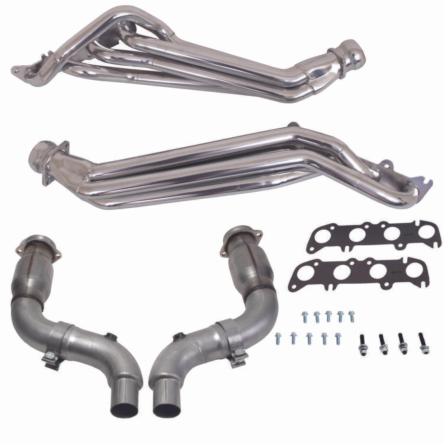 BBK 15-23 Mustang GT 1-3/4 Long Tube Headers Plus Short Mid Pipe (Silver Ceramic) (2015-2022 Ford Mustang) - 16336