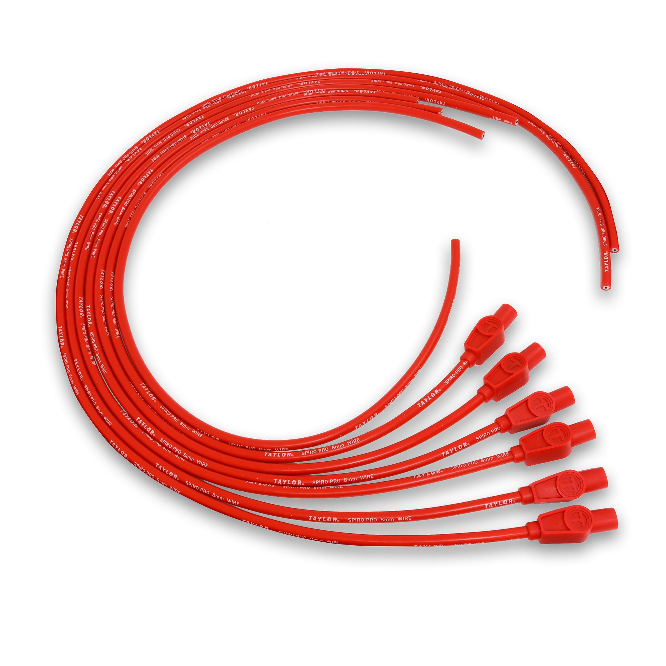 TAYLOR CABLE 8mm Spiro-Pro univ 6 cyl 180 red - 73245