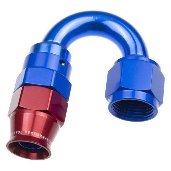 Redhorse Performance -08 AN 180 Degree PTFE reusable  Hose End - Blue - -226235