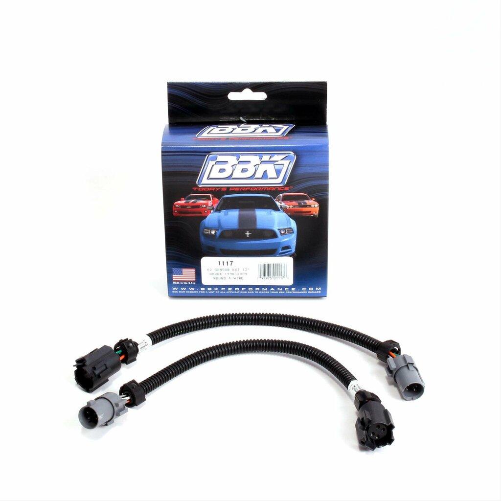 BBK Dodge O2 Sensor Extensions 4 Pin Round Style - 12" (Pair) - 1117