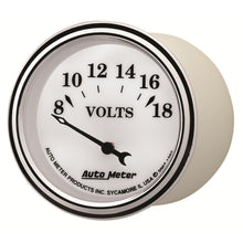 Auto Meter 2-1/16" VOLTMETER, 8-18V, OLD-TYME WHITE II - 1292