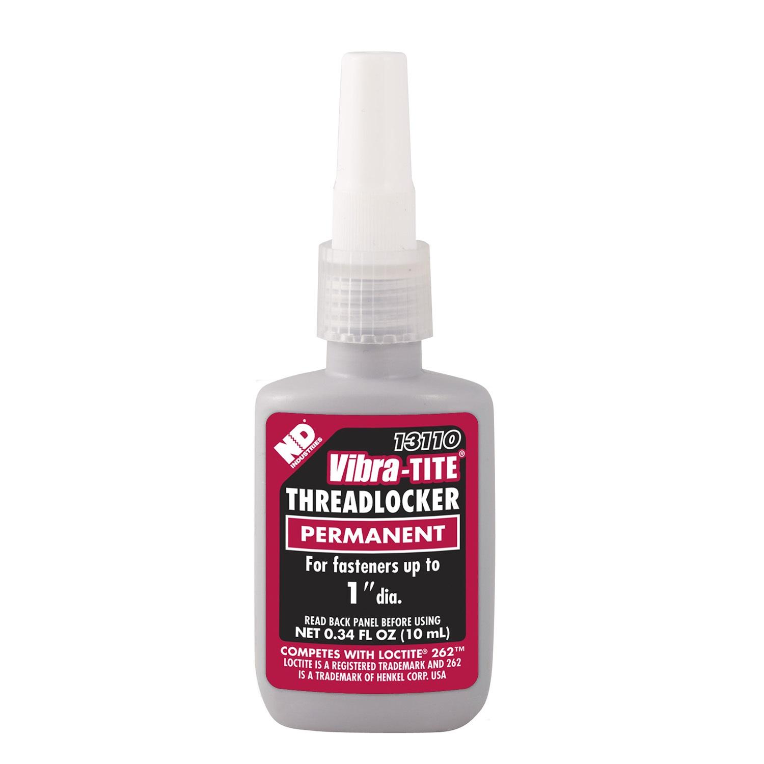 PRW Threadlocker, Bottle, Permanent Strength, Red, 10Ml Bottle - 1293110