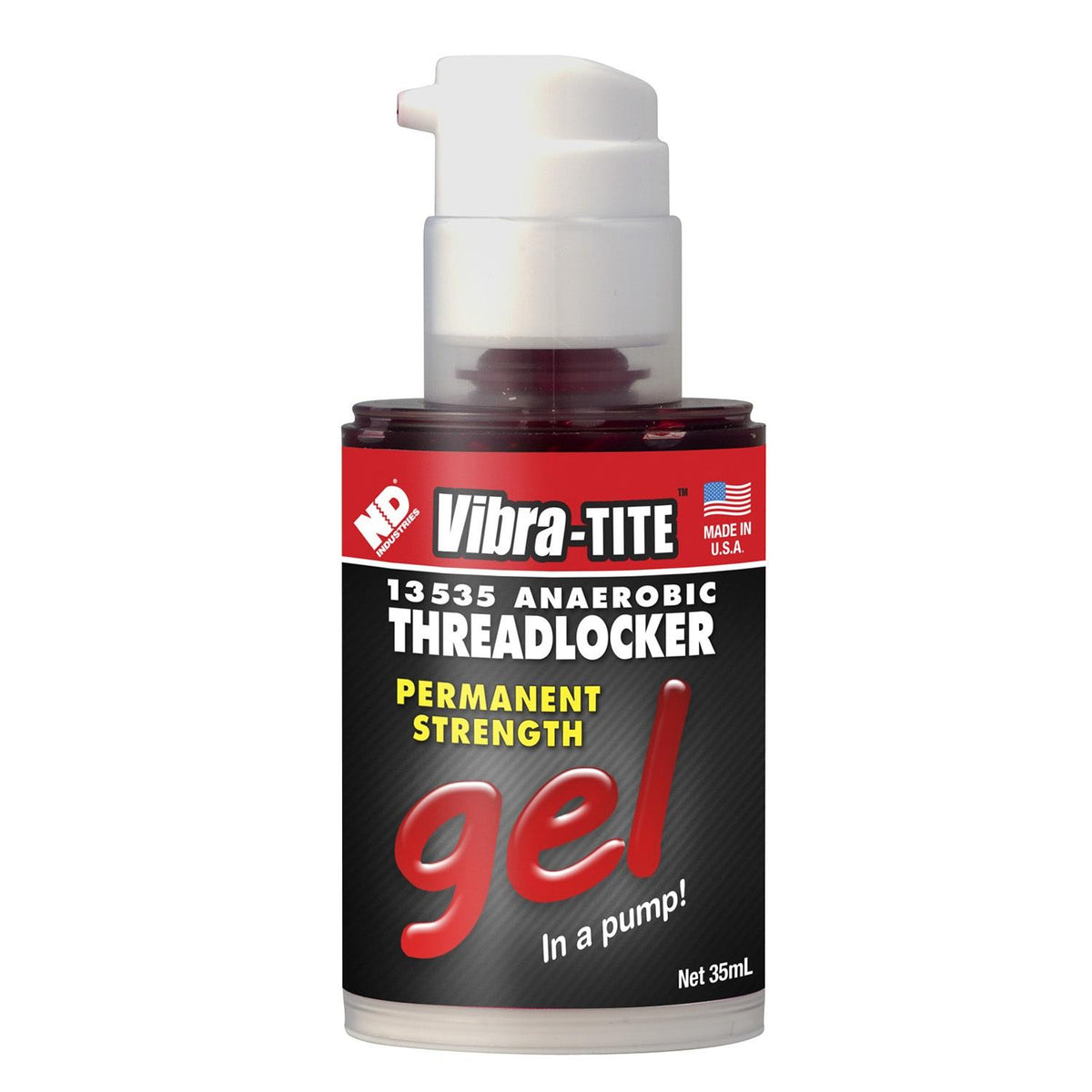 PRW Threadlocker, Pump Dispenser, Permanent Strength, Red Gel, 35Ml Pump - 1293535