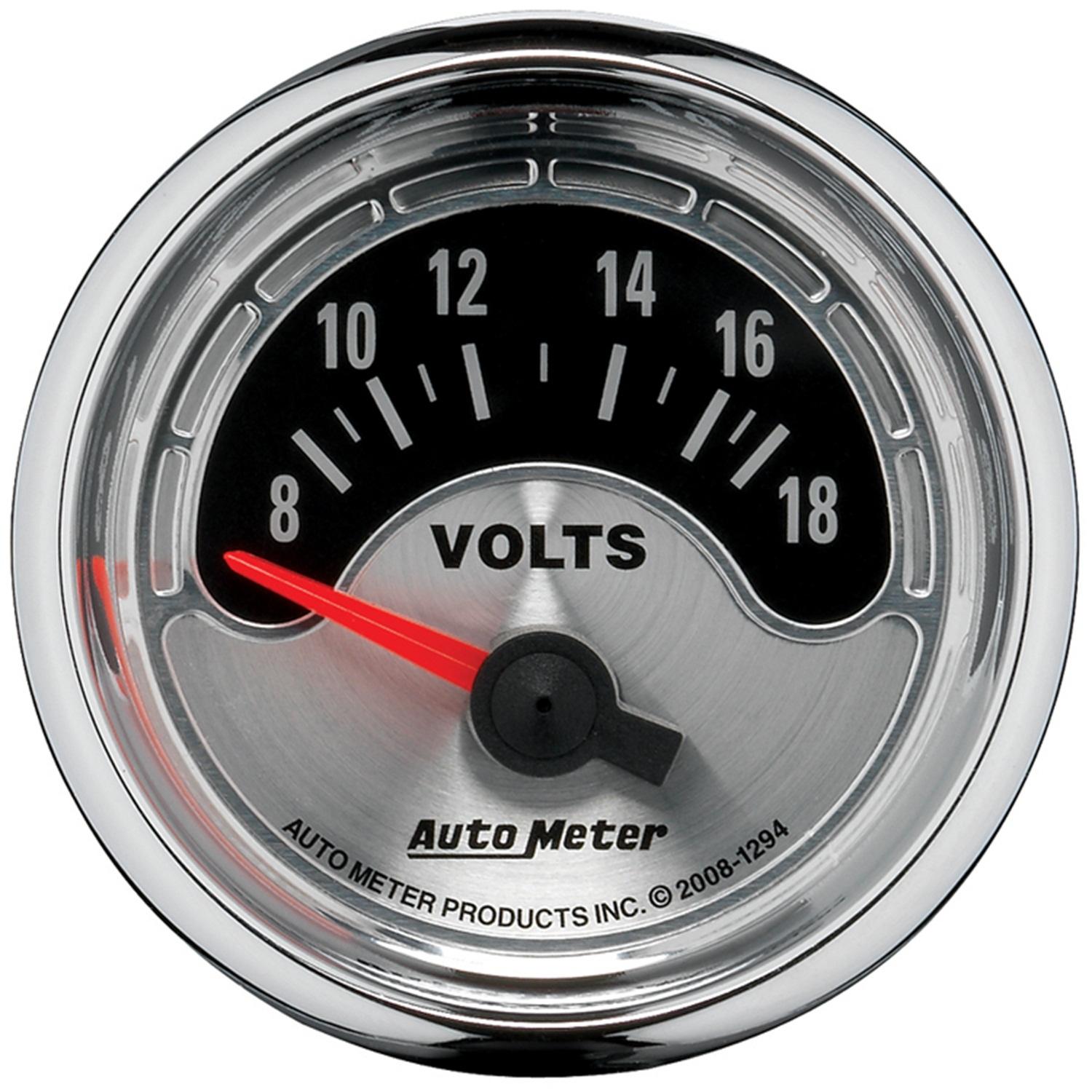 Auto Meter 2-1/16" VOLTMETER, 8-18V, AMERICAN MUSCLE - 1294