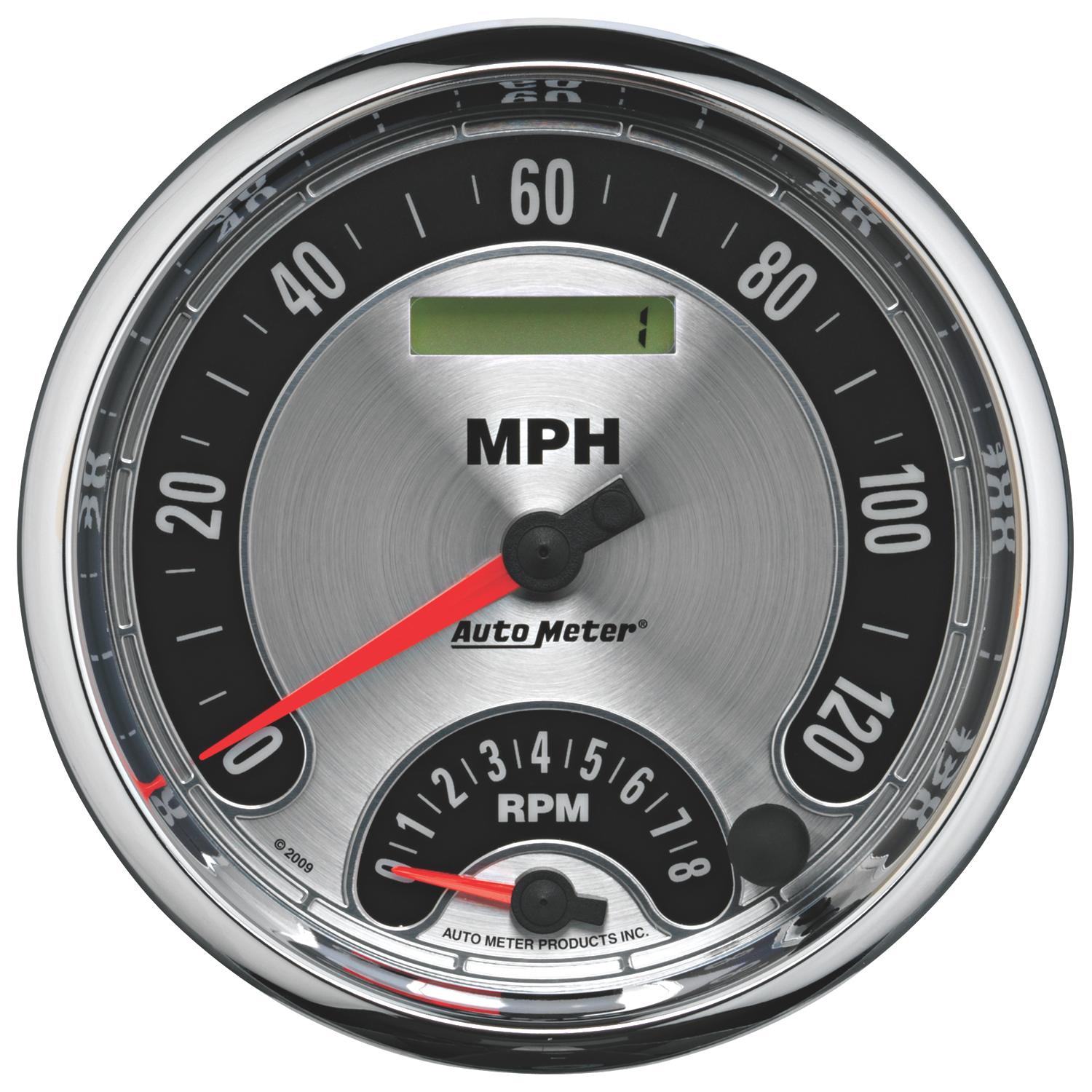 Auto Meter 5" TACHOMETER/SPEEDOMETER COMBO, 8K RPM/120 MPH, AMERICAN MUSCLE - 1295
