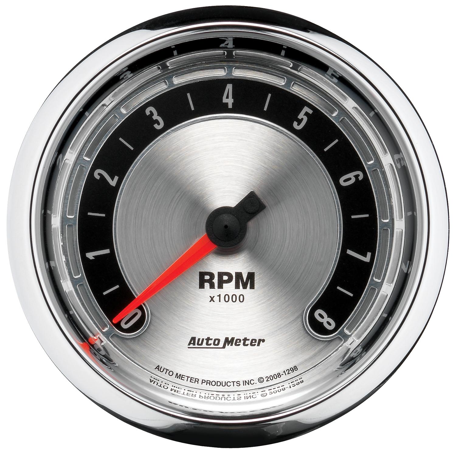 Auto Meter 3-3/8" IN-DASH TACHOMETER, 0-8,000 RPM, AMERICAN MUSCLE - 1298