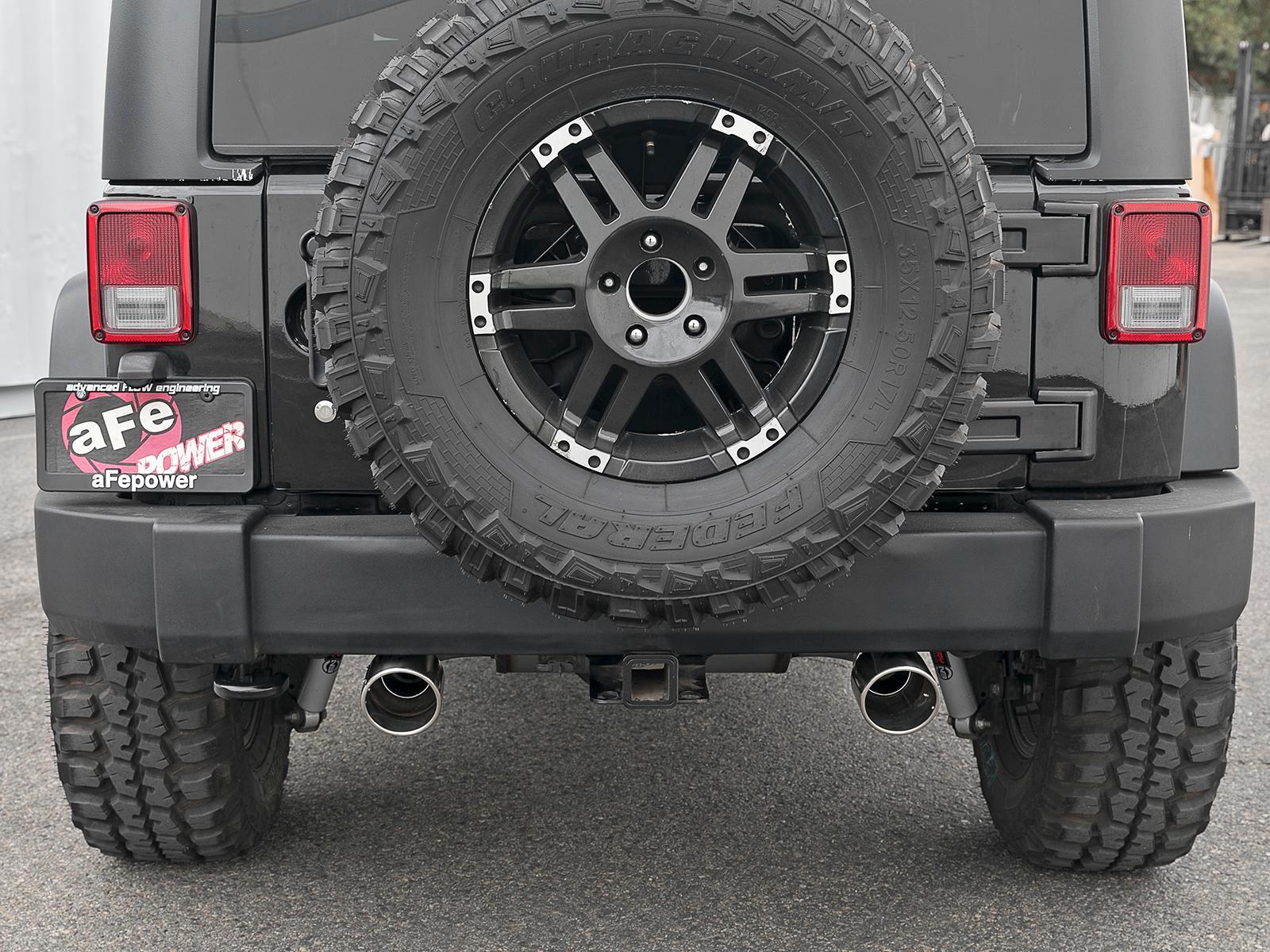 AFE Rebel Series 2-1/2 IN 409 Stainless Steel Axle-Back Exhaust w/ Polished Tips - 49-48061-P