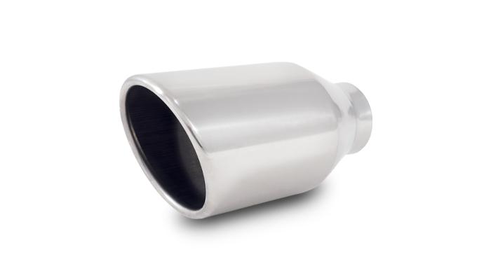 Vibrant Performance 4" Round Stainless Steel Tip (Double Wall, Angle Cut) - 1303