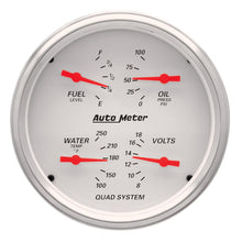 Auto Meter 5" QUAD GAUGE, 100 PSI/100-250 °F/8-18V/240-33 Ω, ARCTIC WHITE - 1310