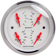 Auto Meter 2 PC. GAUGE KIT, 3-3/8" QUAD & SPEEDOMETER, 240-33 Ω, ARCTIC WHITE - 1308