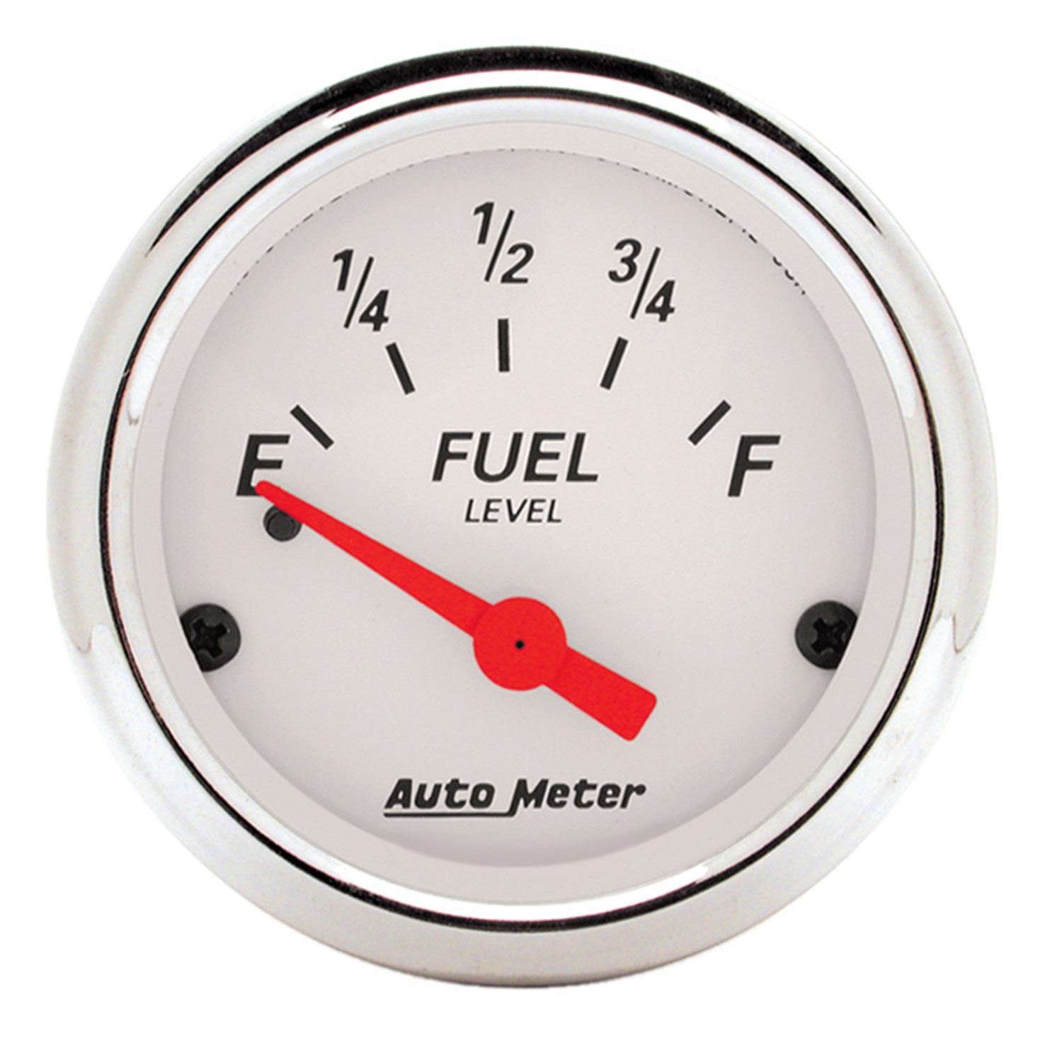 Auto Meter 2-1/16" FUEL LEVEL, 0-30 Ω, ARCTIC WHITE - 1318