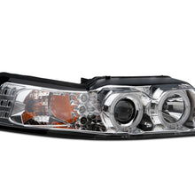 Raxiom 99-04 Ford Mustang Dual LED Halo Projector Headlights- Chrome Housing (Clear Lens) - 49114