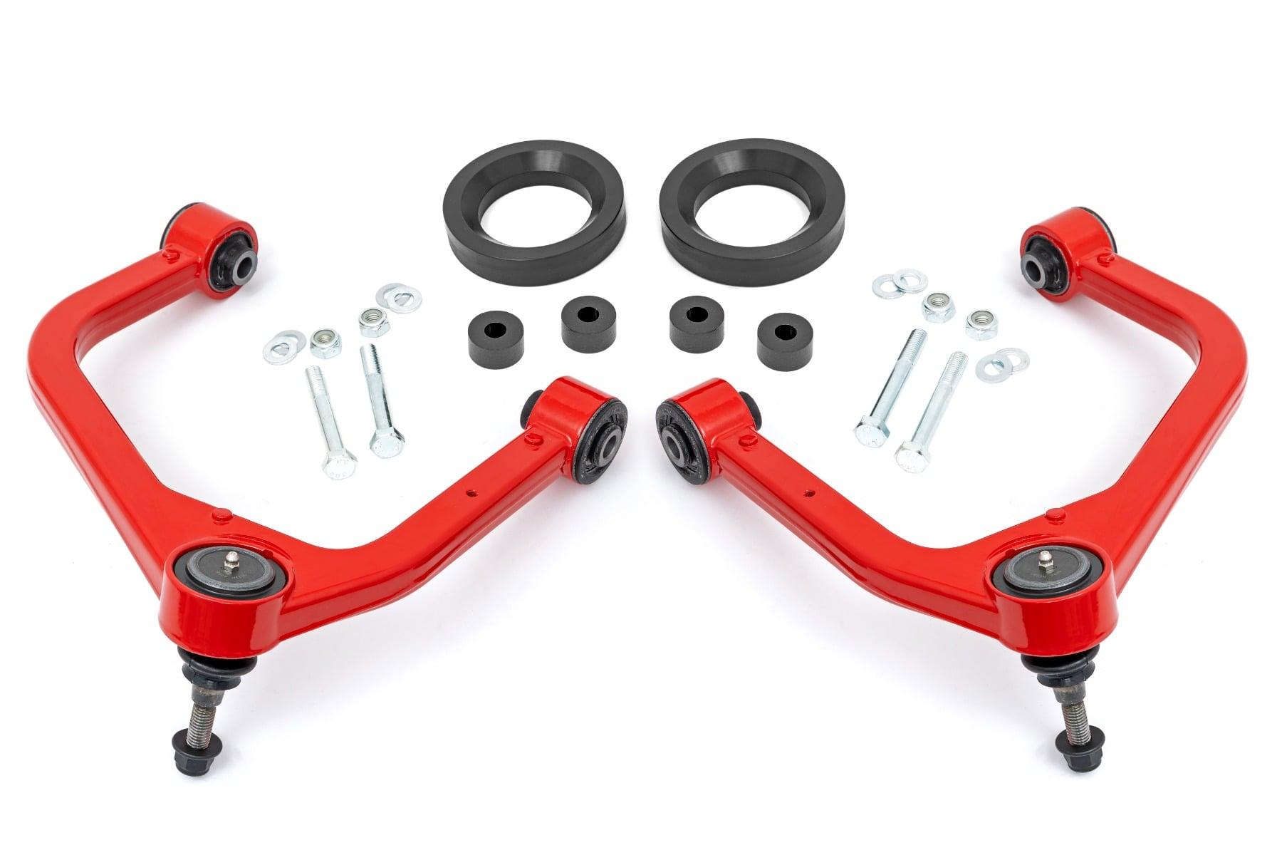 Rough Country 1.75 Inch Leveling Kit Forged Red UCA AT4 GMC Sierra 1500 (2019-2026) (2019-2026 Sierra 1500, Sierra 1500 Limited) - 1325RED
