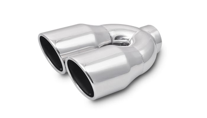 Vibrant Performance 2.5" Id Dual 3.5" Od Round Ss Tips (Single Wall, Angle Cut) - 1326