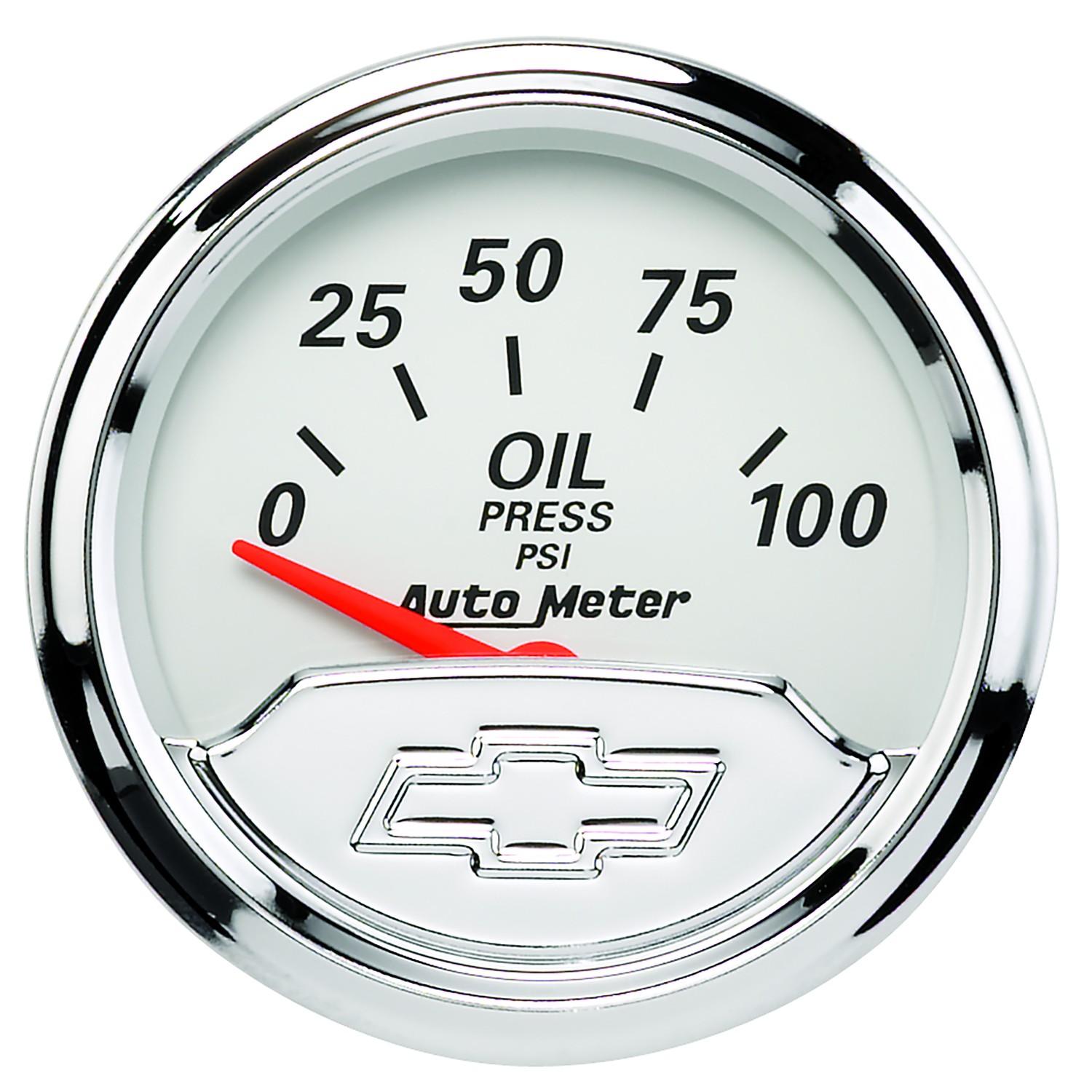 Auto Meter 2-1/16" OIL PRESSURE, 0-100 PSI, CHEVY VINTAGE - 1327-00408