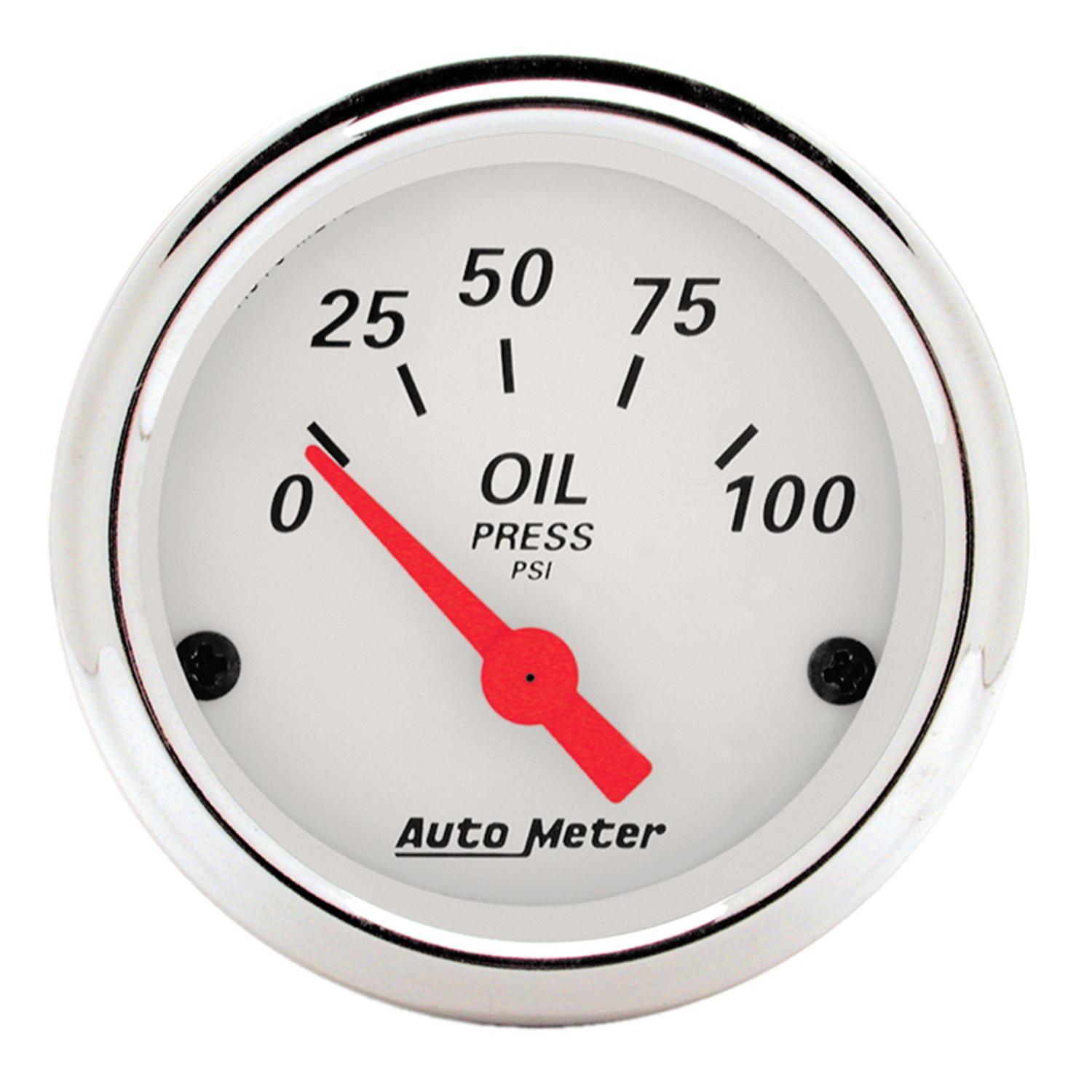 Auto Meter 2-1/16" OIL PRESSURE, 0-100 PSI, ARCTIC WHITE - 1327