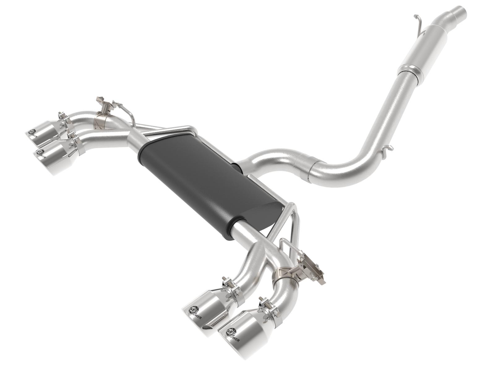 AFE MACH Force-Xp 3 IN to 2-1/2 IN Stainless Steel Cat-Back Exhaust System Polished (2015-2019 Golf R) - 49-36430-P