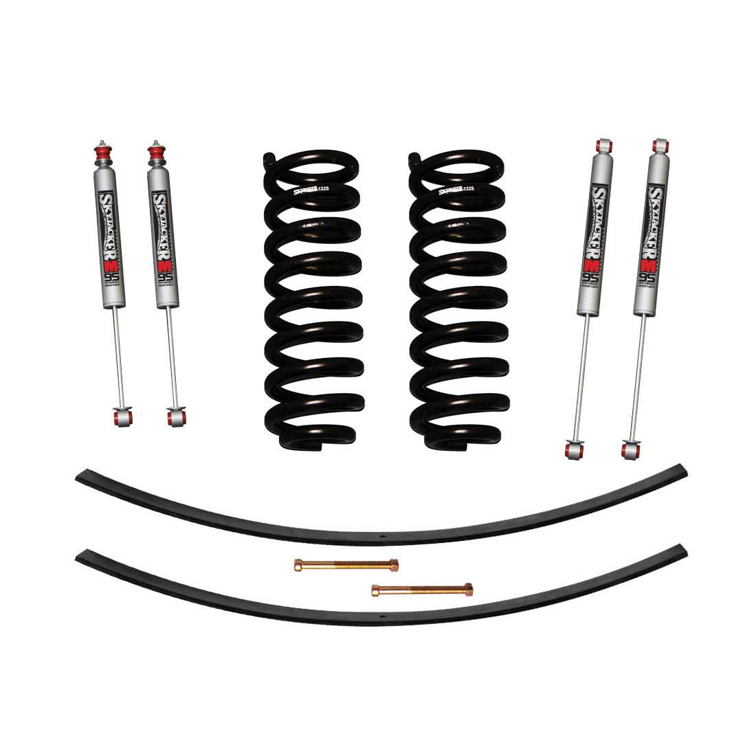 Skyjacker Ranger/Bronco II Suspension Lift Kit 83-89 Ranger 84-89 Bronco II w/Shock M95 Performance Shocks 1.5-2 Inch Lift Incl. Front Coil Springs Rear Add-A-Leafs - 132K-M