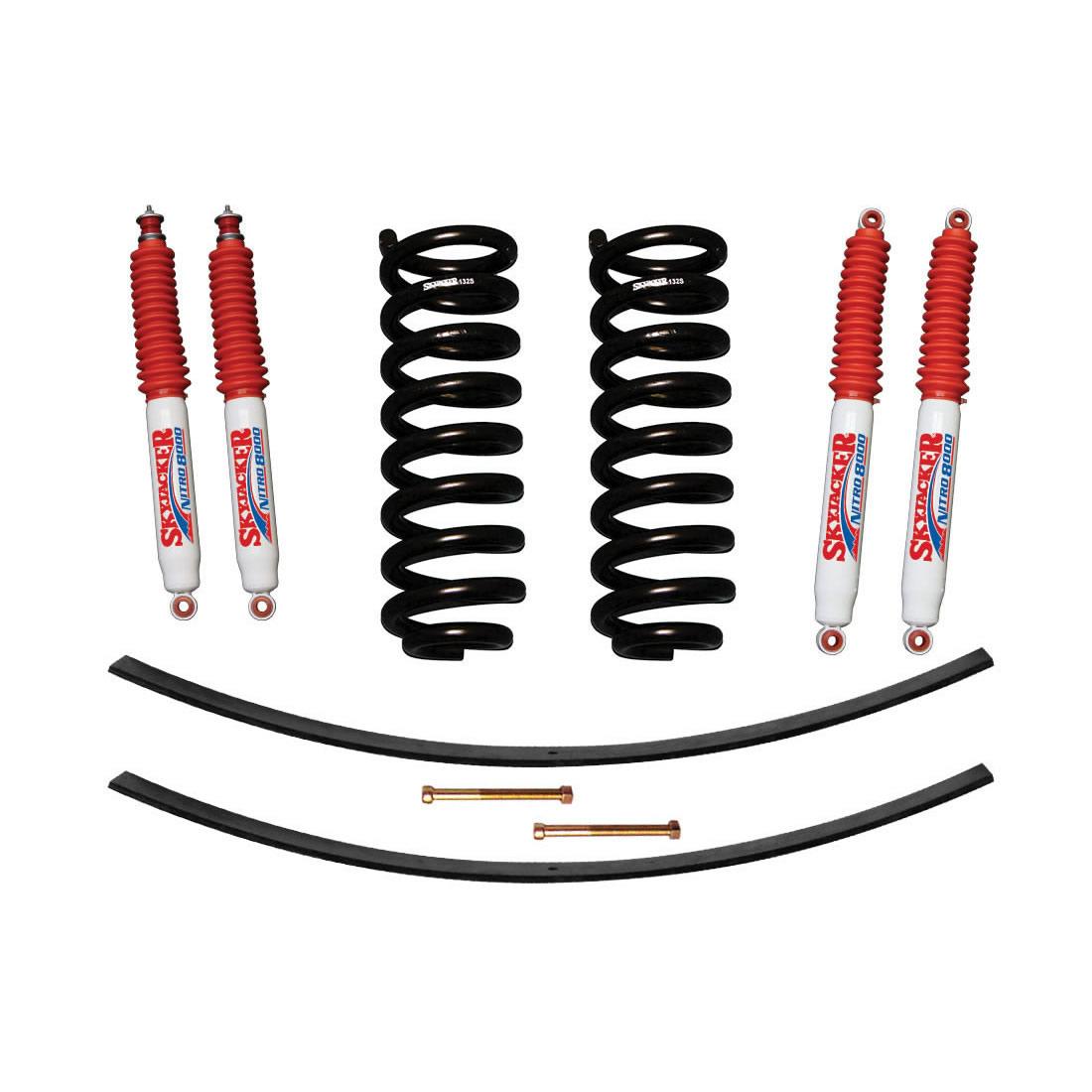 Skyjacker Ranger/Bronco II Suspension Lift Kit 83-89 Ranger 84-89 Bronco II w/Shock Nitro Shocks 1.5-2 Inch Lift Incl. Front Coil Springs Rear Add-A-Leafs - 132K-N