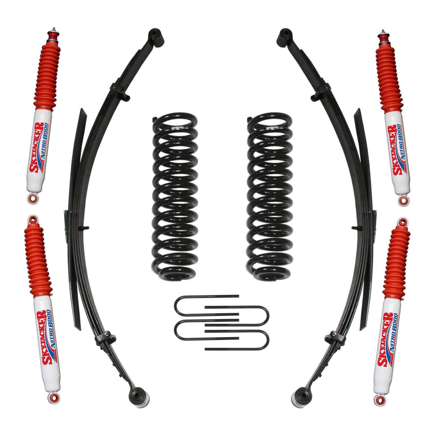 Skyjacker Ranger/B4000 Suspension Lift Kit 86-97 Ranger 94-97 B4000 w/Shock Nitro Shocks 1.5-2 Inch Lift Incl. Rear U Bolt Kit Front Coil/Rear Leaf Springs - 132XKS-N