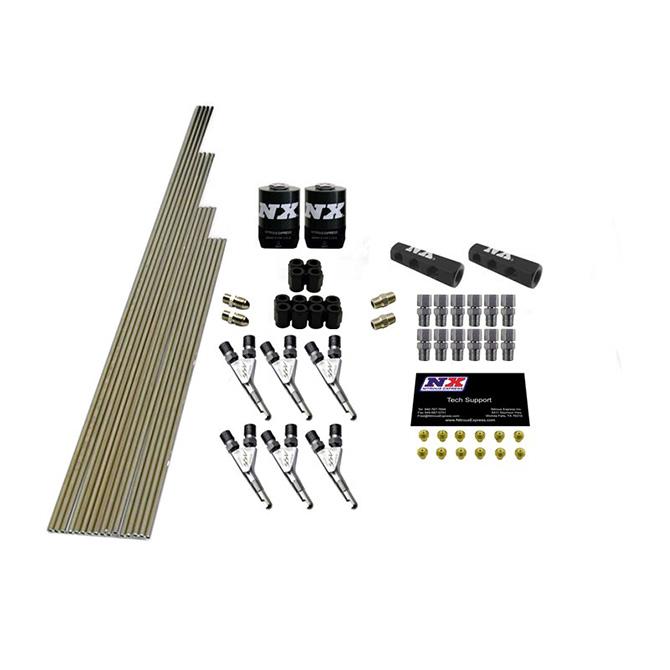 Nitrous Express 6-CYL SSV/STD PLUMB KIT W/ 2 SOLENOIDS & 150HP JETS, INCL HARDWARE - 13392
