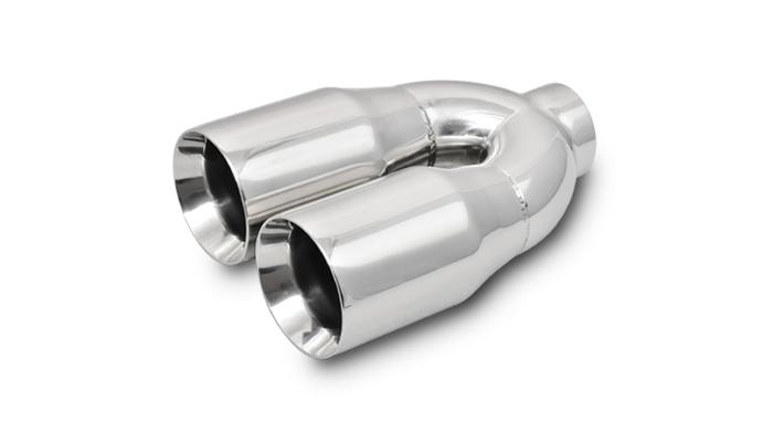 Vibrant Performance 2.5" Id Dual 3.5" Od Round Ss Tips (Double Wall, Straight Cut) - 1339