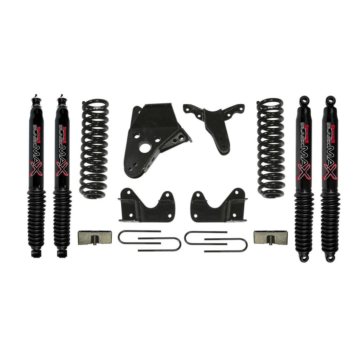 Skyjacker Ranger/B4000 Suspension Lift Kit 98-97 Ranger 94-97 B4000 w/Shock Black MAX Shocks 4 Inch Lift Incl. Front Coil Springs Rear U Bolt Kit Rear Block - 134RHK-B