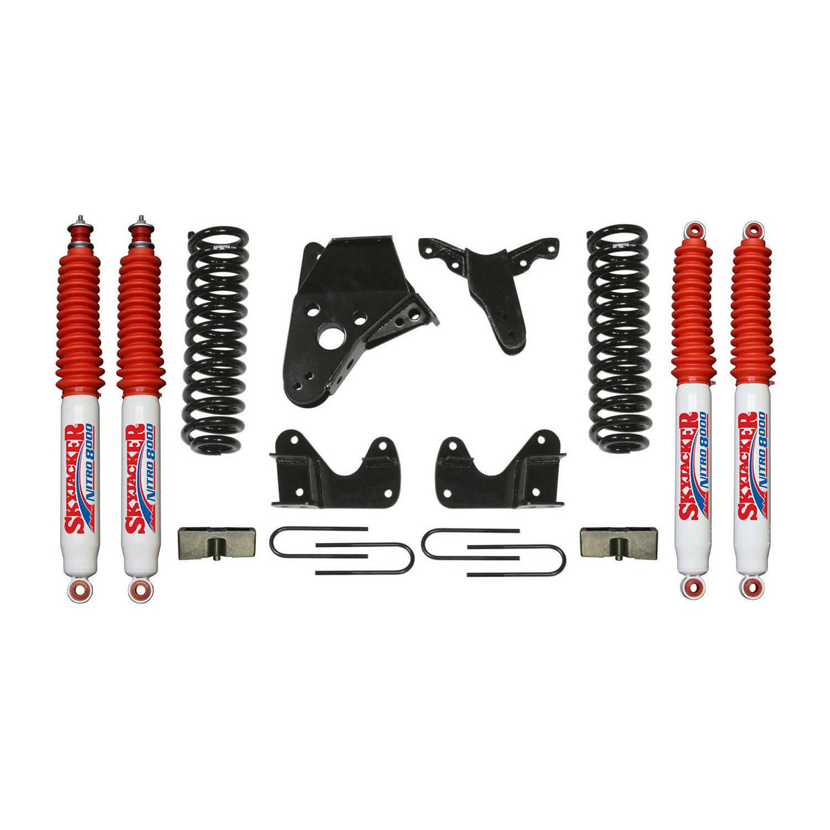 Skyjacker Ranger/B4000 Suspension Lift Kit 98-97 Ranger 94-97 B4000 w/Shock Nitro Shocks 4 Inch Lift Incl. Front Coil Springs Rear U Bolt Kit Rear Block - 134RHK-N