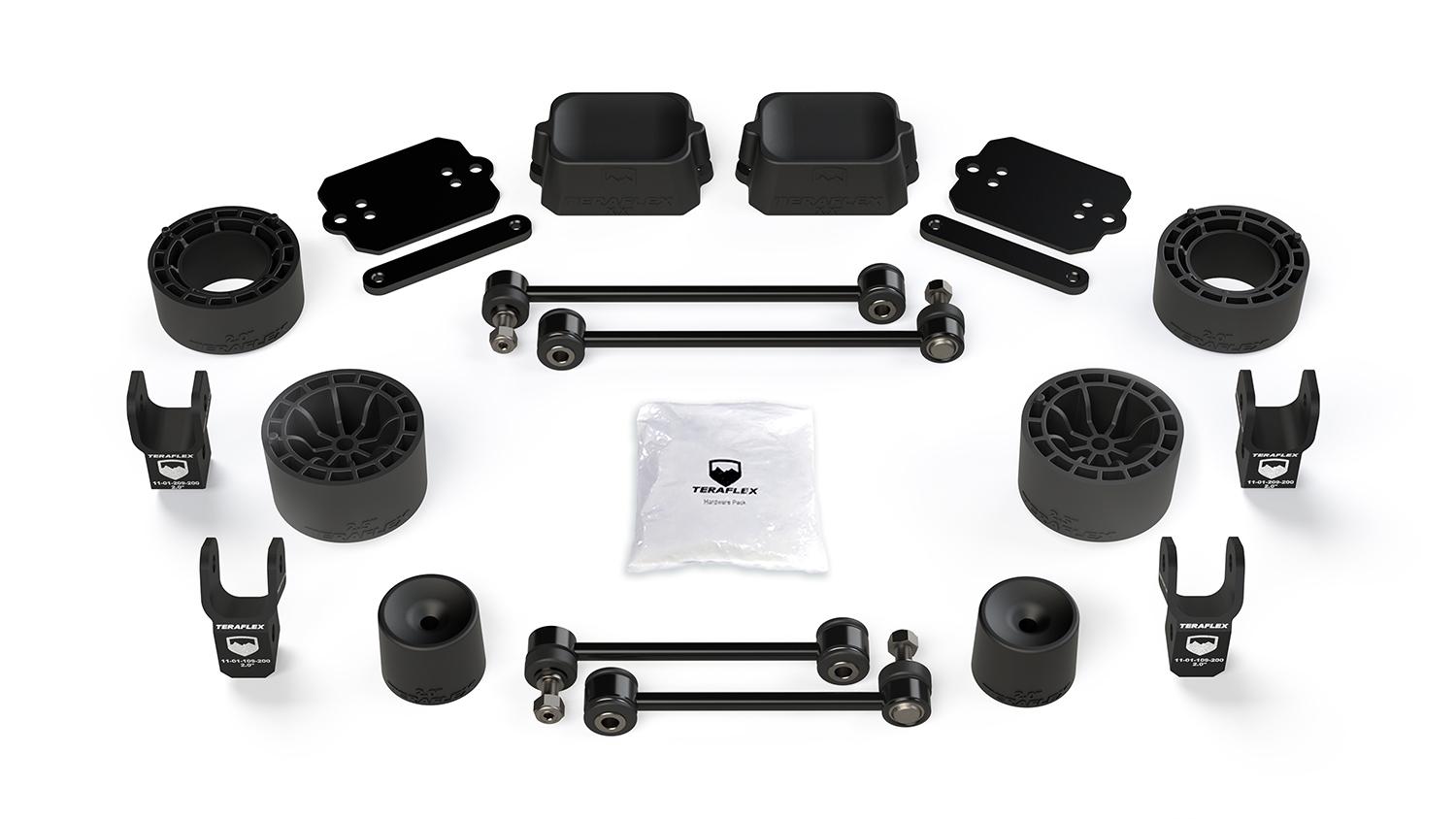 Teraflex 18-Up Wrangler JL 2 Door Rubicon 2.5 Inch Performance Spacer Lift Kit & Shock Extensions - 1365315