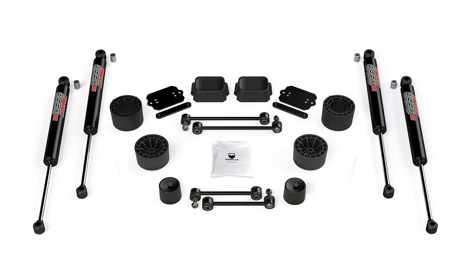 Teraflex 18-Up Wrangler JL 2 Door Rubicon 2.5 Inch Performance Spacer Lift Kit & 9550 VSS Twin-Tube Shocks - 1365360